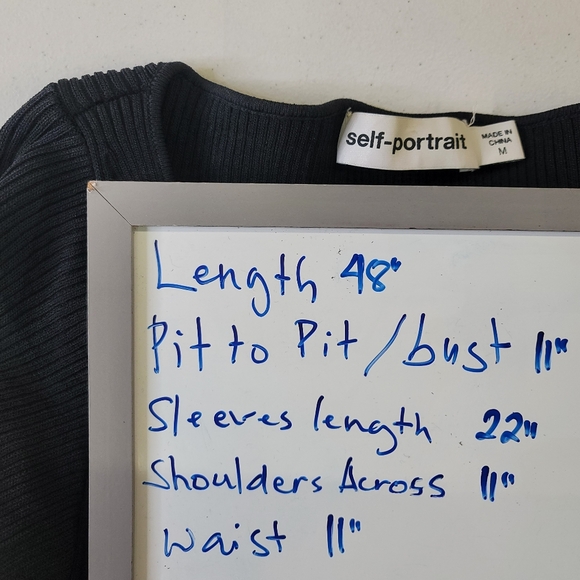 SELF-PORTRAIT Sweetheart-Neck Ribbed-Knit bodycon  Midi Dress - Picture 16 of 16